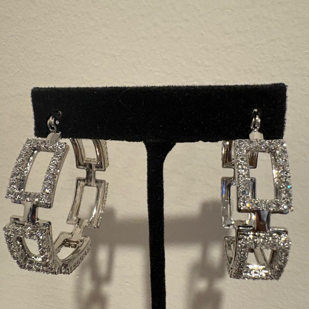Silver Hoops Square